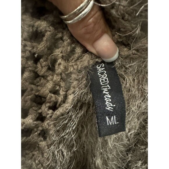 Sacred Threads Bohemian Brown Open Front Vest 100% Rayon Size M/L ( runs small) - Picture 9 of 11